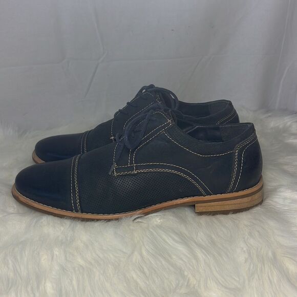Steve Madden Chay Navy Leather Cap Toe Lace Up Oxfords Sz‎ 9 main image 6
